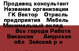 Продавец-консультант › Название организации ­ ГК Вектор › Отрасль предприятия ­ Мебель › Минимальный оклад ­ 15 000 - Все города Работа » Вакансии   . Амурская обл.,Зейский р-н